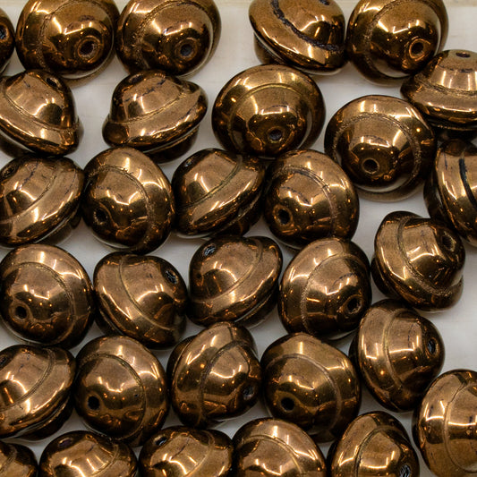 アウトレット 10グラム スペースビーズミックス、10 x 10 mm、ブラックブロンズ（23980-14415）、ガラス、チェコ共和国