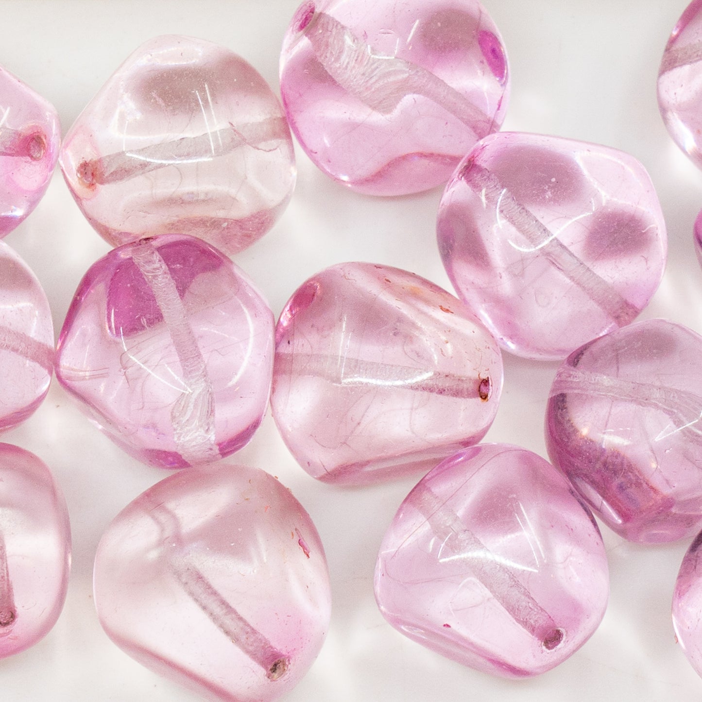 OUTLET 250g/50g Pressed Beads, 16 x 14 mm, Crystal Pink (00030-pink), Glass, Czech Republic