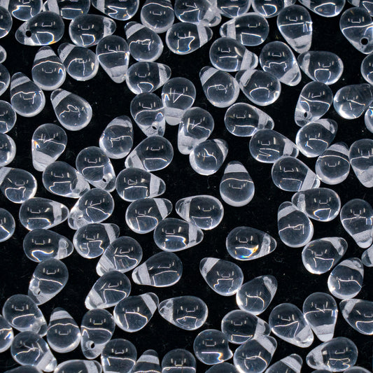 OUTLET 10 grams Drop Beads, 4 x 6 mm, Crystal (00030), Glass, Czech Republic