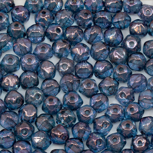 OUTLET 250g English Cut Beads Rounded, 6 x 6 mm, Crystal Purple (00030-15726), Glass, Czech Republic