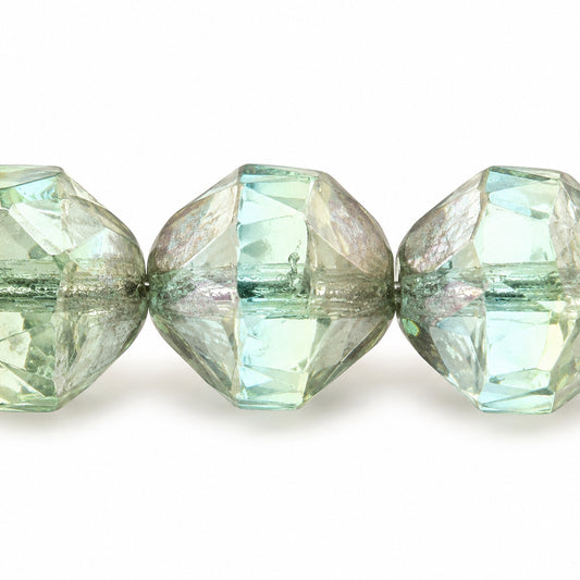 Special Cut Faceted Fire Polished Beads. Smashed, T1031 Platin (t1031-13702), Glass, Czech Republic