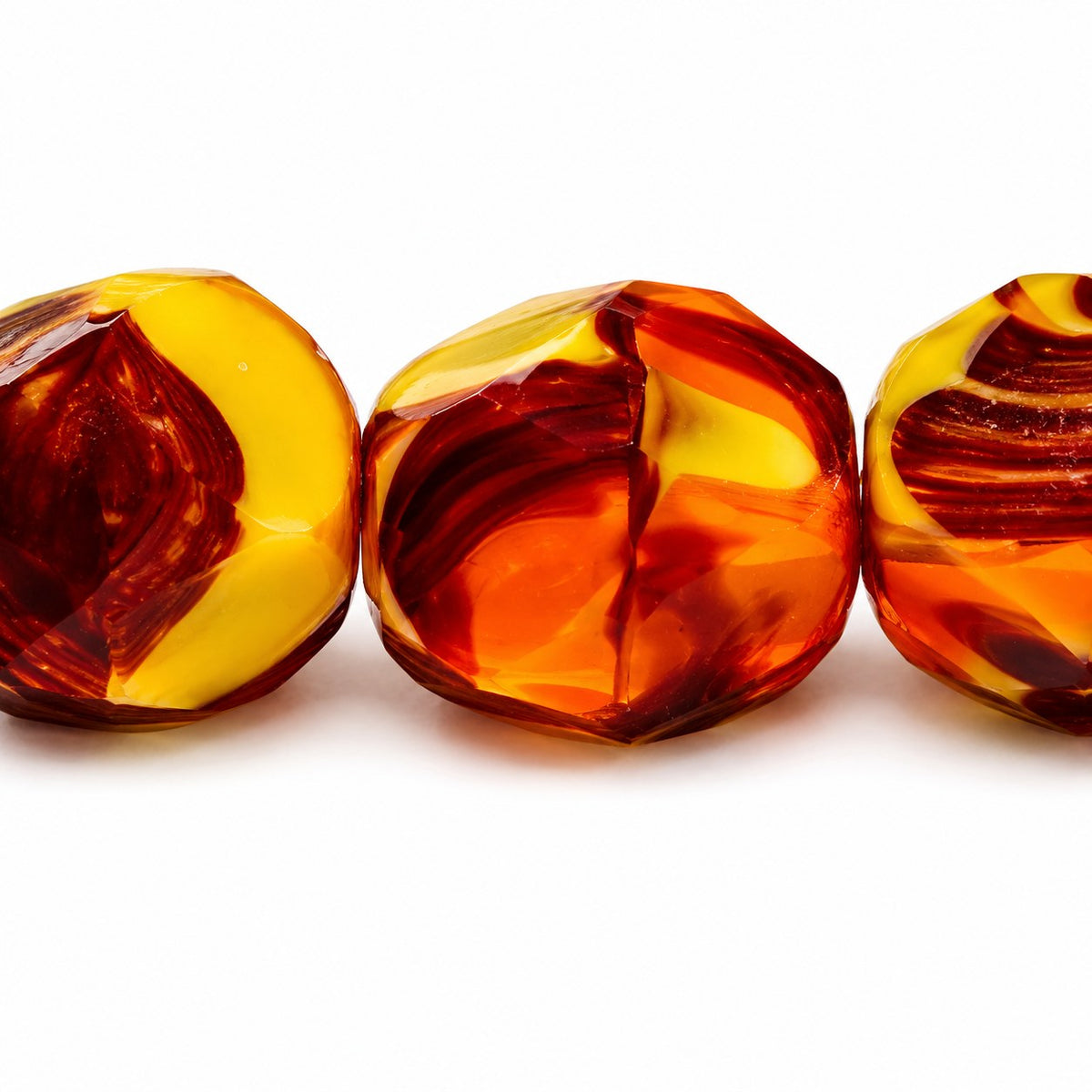 Fire Polished Faceted Stone-Like Beads Special Cut, Gc010 (gc010), Glass, Czech Republic