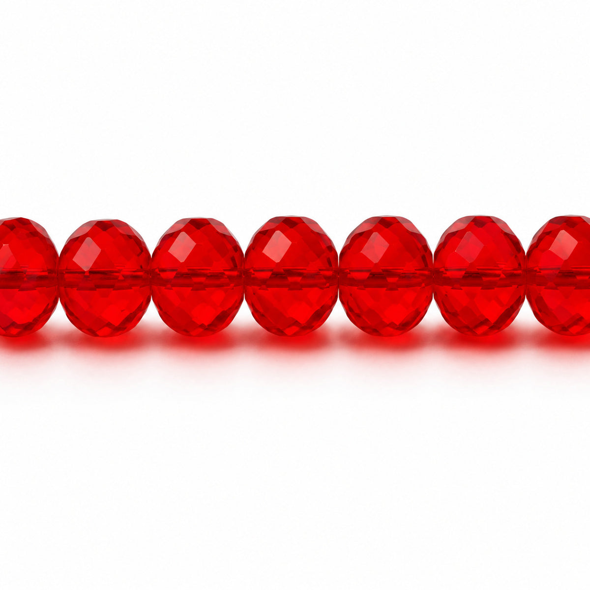 Special Cut Faceted Fire Polished Beads, Transparent Red (90060), Glass, Czech Republic