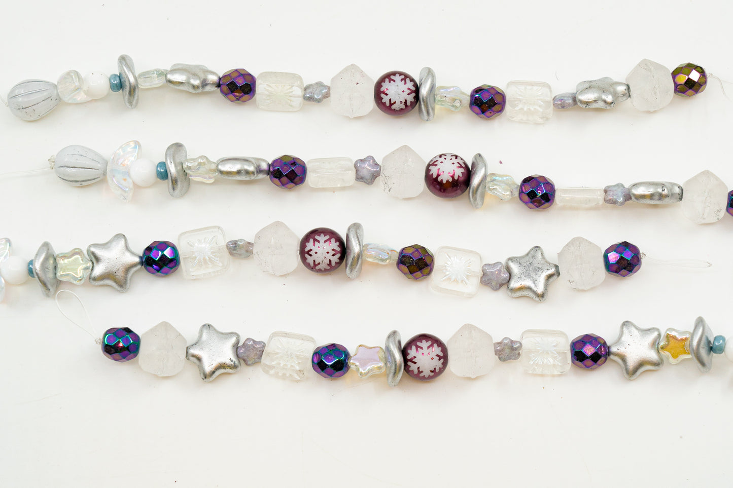 奥特莱斯 1 件串珠混合串银色桌面切割方形猕猴桃