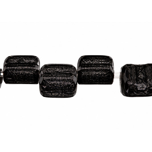 Silky 2-Hole Square Beads, Black Matte (23980-84110), Glass, Czech Republic