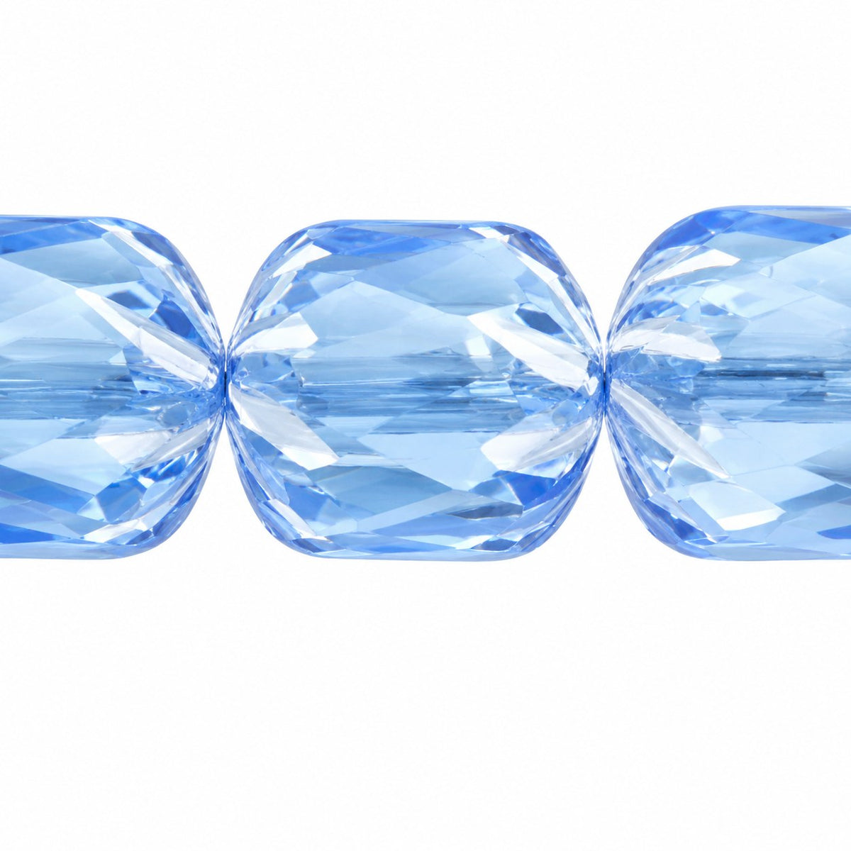 Fire Polished Faceted Cathedral Beads, Transparent Blue 47501 (30040-47501), Glass, Czech Republic