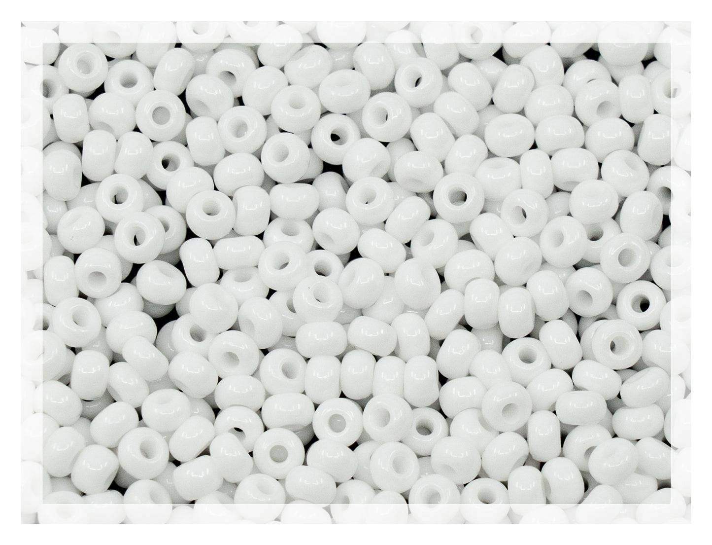 Preciosa Ornela Seed Beads, Natural White Opaque 03050