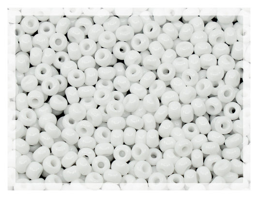 Preciosa Ornela Seed Beads, Natural White Opaque 03050