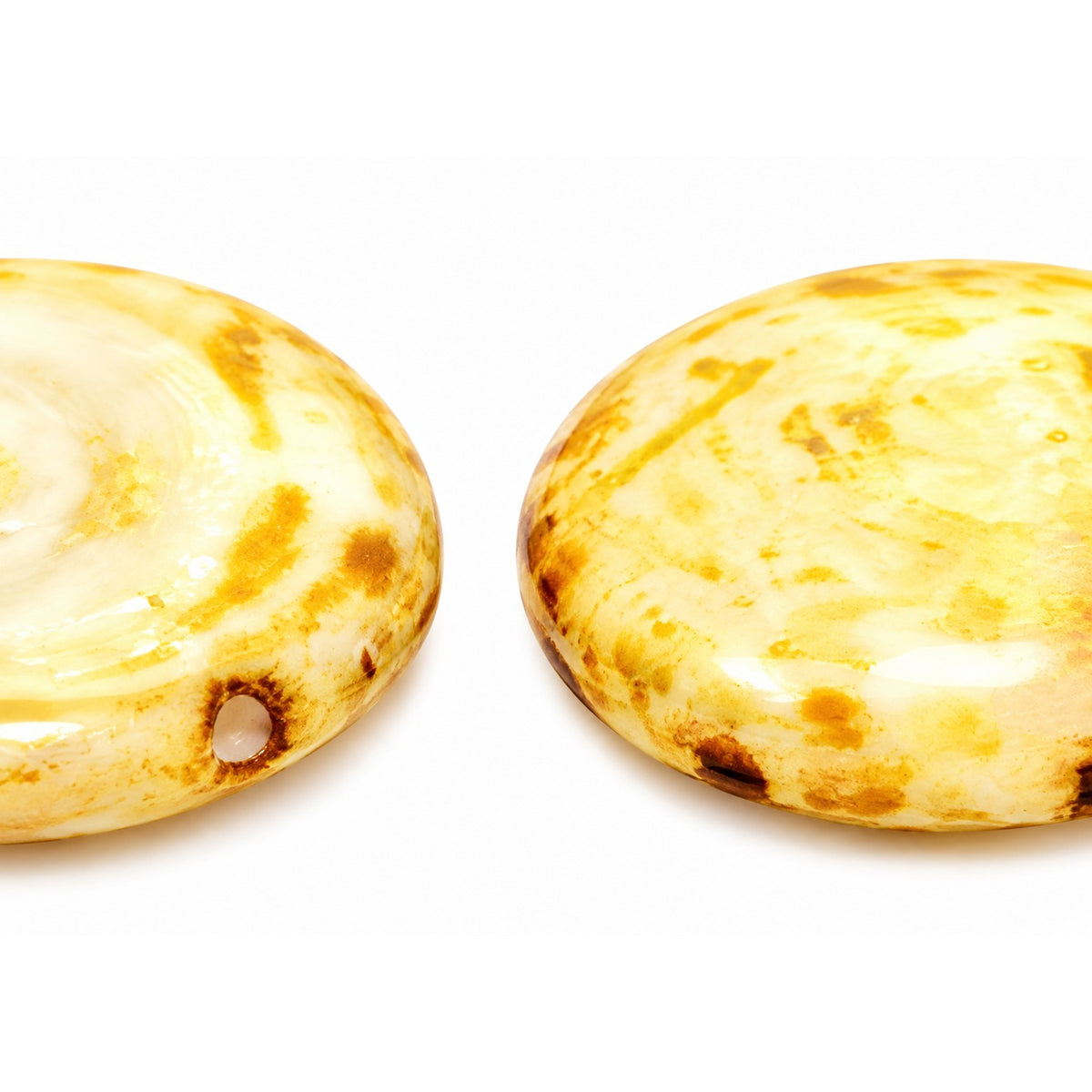 2-Hole Coin Beads, Chalk White Stain Strong (03000-86805), Glass, Czech Republic