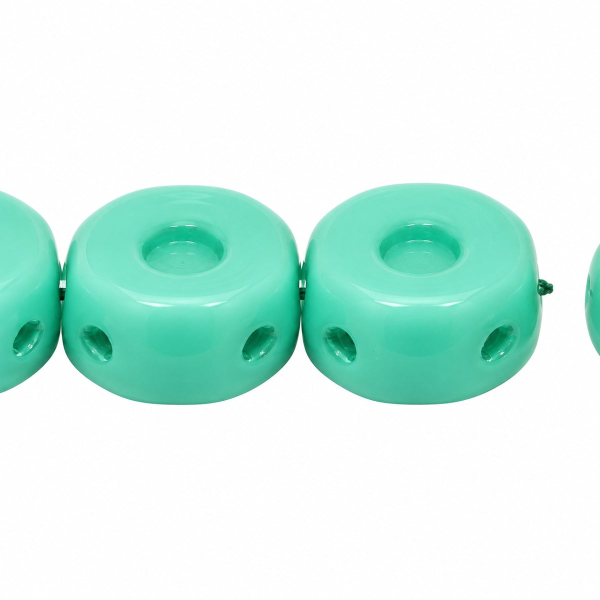 Triple Hole Beads, Crystal, Transparent 111-77-794 8X4Mm 00030, Turquise Matte (63120-84110), Glass, Czech Republic
