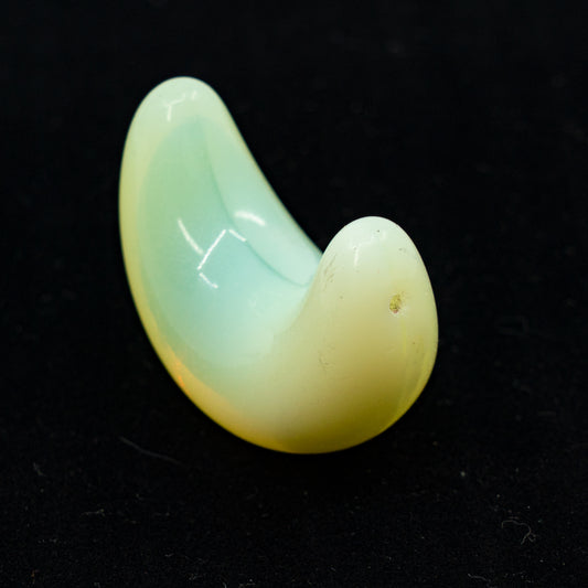 OUTLET 10 grams Moon Crescent Pendant Beads, 40 x 30 mm, Opal Yellow With Hole (81000-with-hole), Glass, Czech Republic