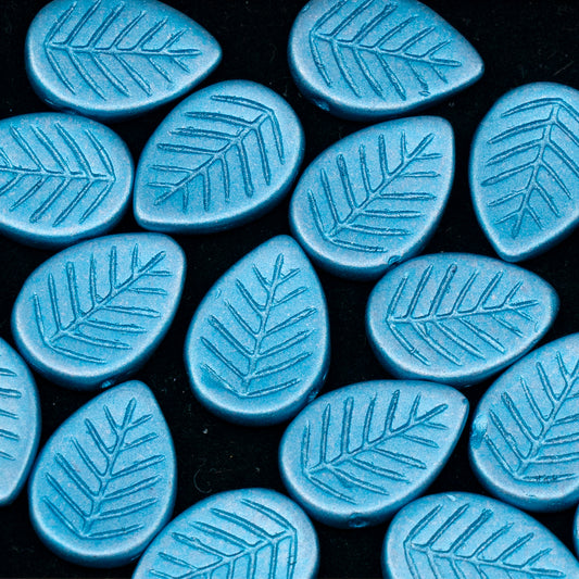 OUTLET 10 grams Round Flat With 6-Petal Flower Pressed Glass Beads, 12 x 16 mm, Crystal Blue Pastel (00030-29436), Glass, Czech Republic
