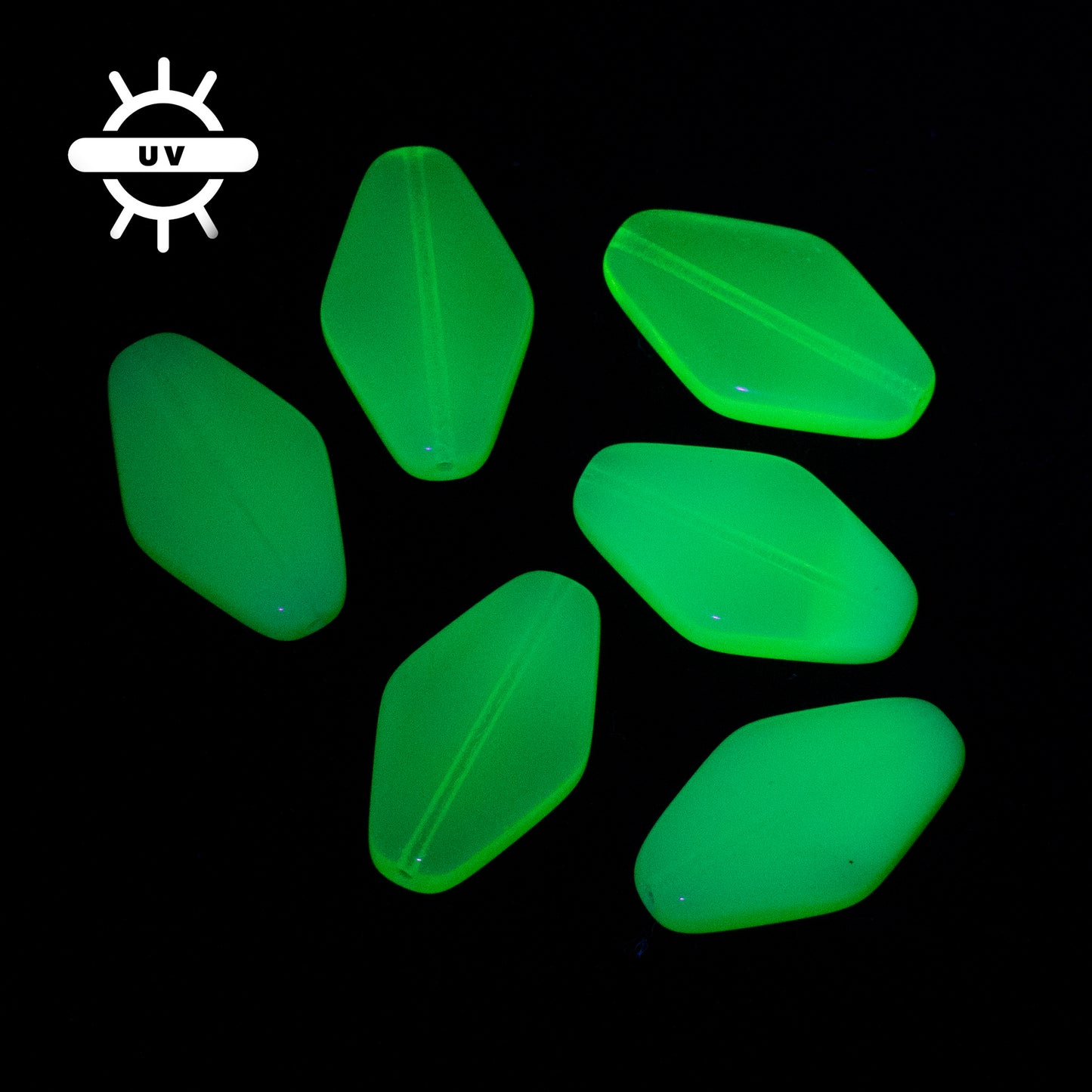 OUTLET 10 grams Flat Rhombus Beads, 22 x 12 mm, Opal Yellow (81000), Glass, Czech Republic