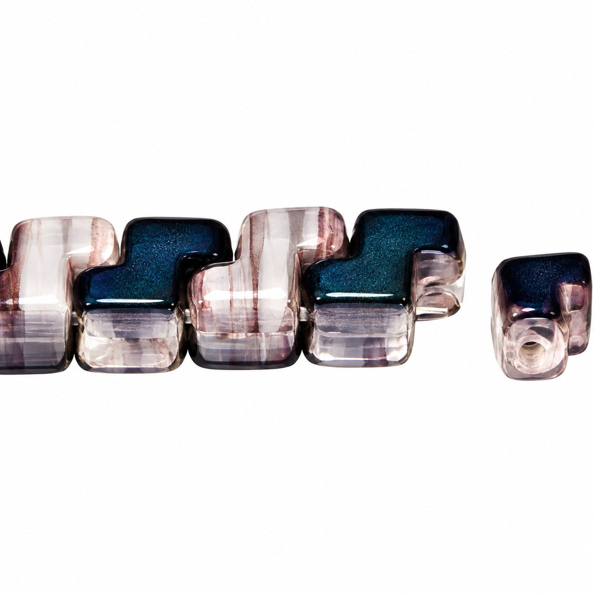 2-Hole Pressed Beads, 99998 23101 (99998-23101), Glass, Czech Republic