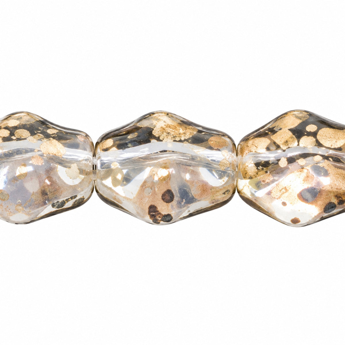 Big Oval Beads, Crystal Gold Splash (00030-94401), Glass, Czech Republic
