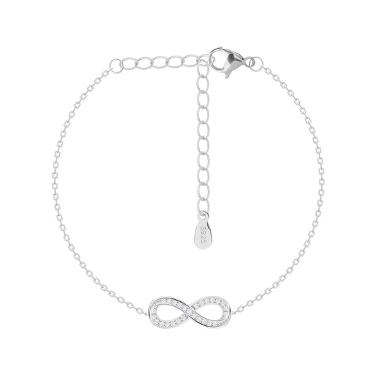 Armband Waikiki Silber Ag-925 rhodiniert Schmuck, Zirkonia Preciosa, Tschechischer Böhmen PRECIOSA BEAUTY Schmuck, Kristallklar/Weiß