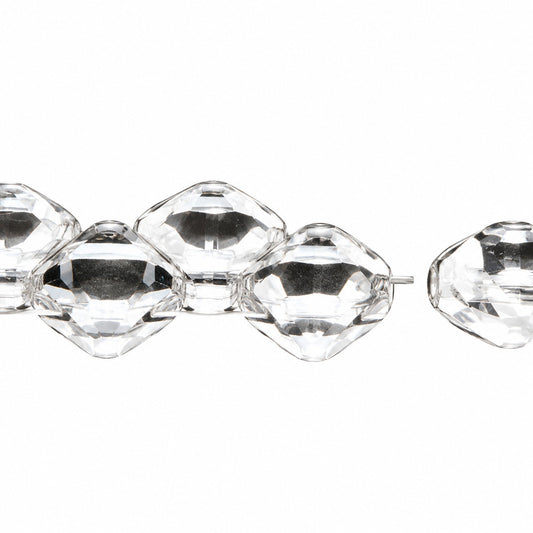 Silky 2-Hole Square Beads, Crystal (30), Glass, Czech Republic