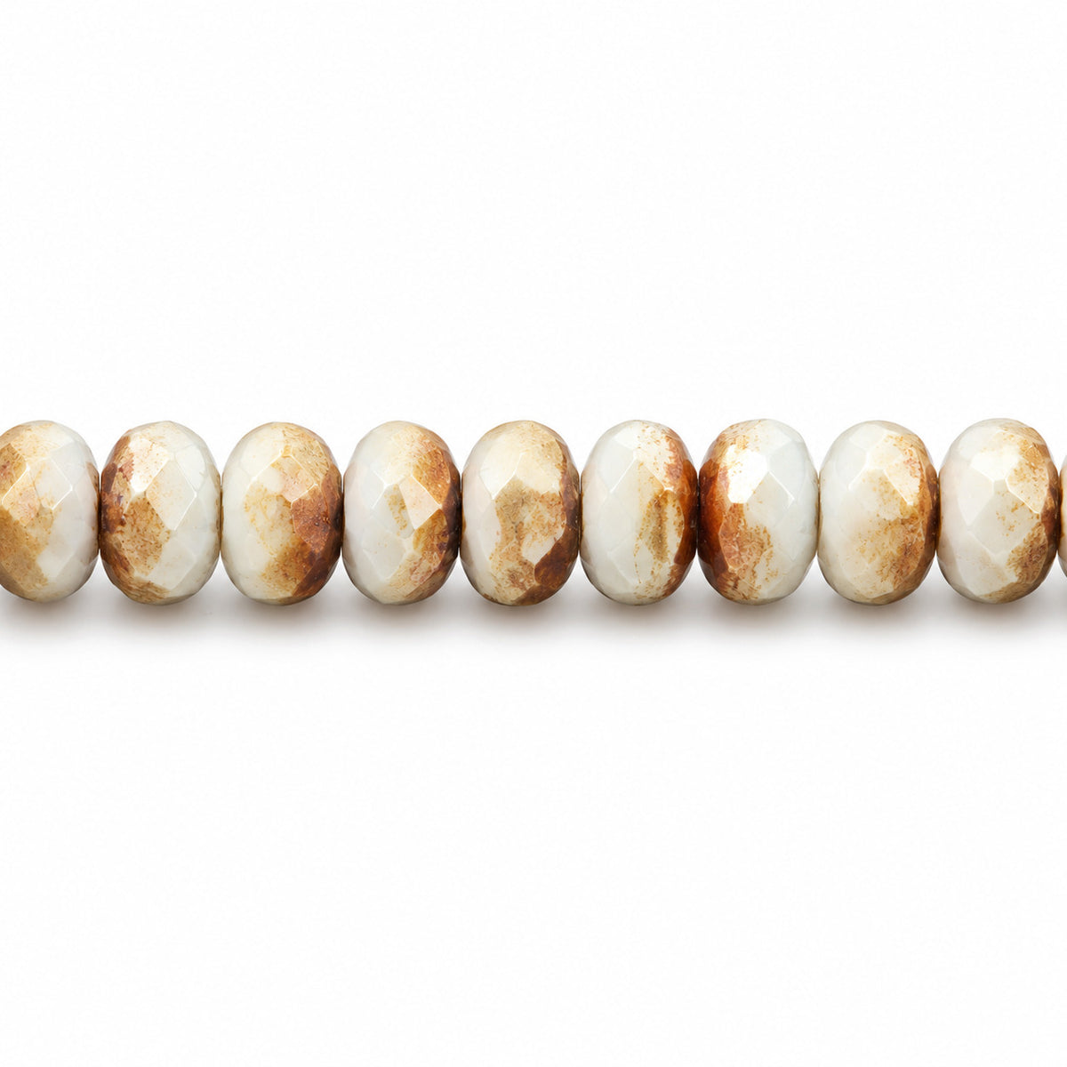 Special Cut Faceted Fire Polished Beads, Chalk White 22501 (03000-22501), Glass, Czech Republic
