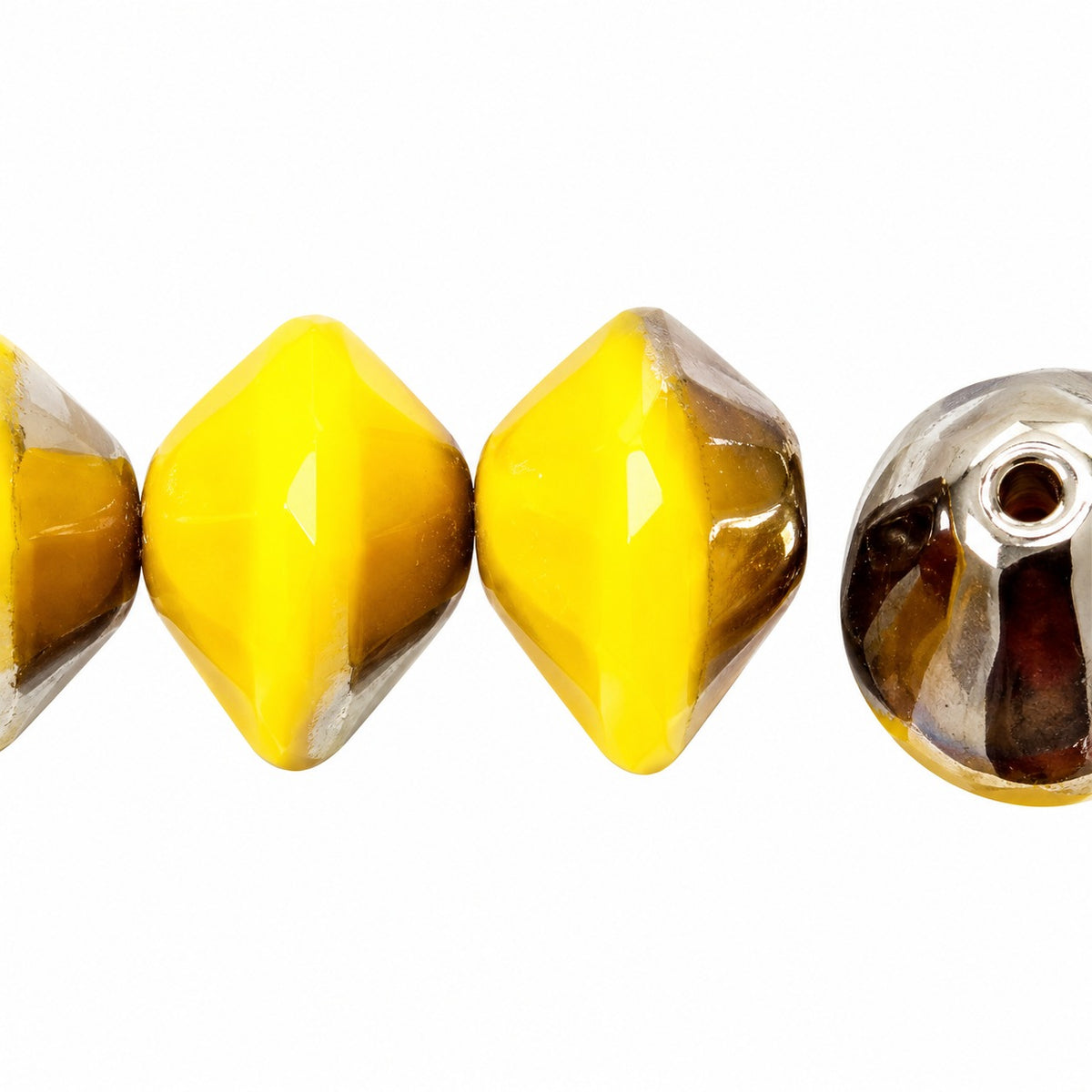 Oval Beads, Yellow Chrom (83120-27401), Glass, Czech Republic