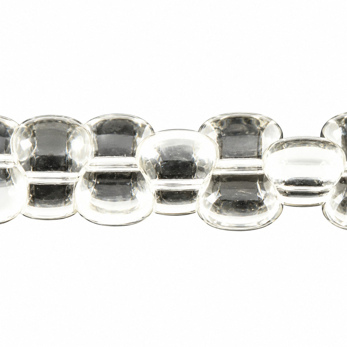 Shaped Pressed Beads, Crystal (30), Glass, Czech Republic