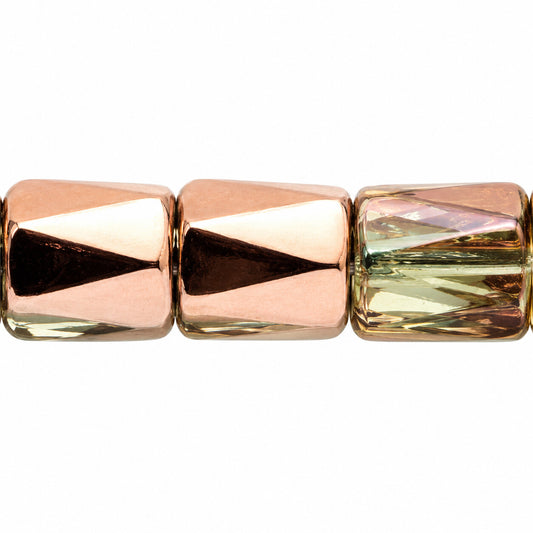Faceted Special Cut Beads, Transparent Yellow Rose Gold Capri (80130-27101), Glass, Czech Republic