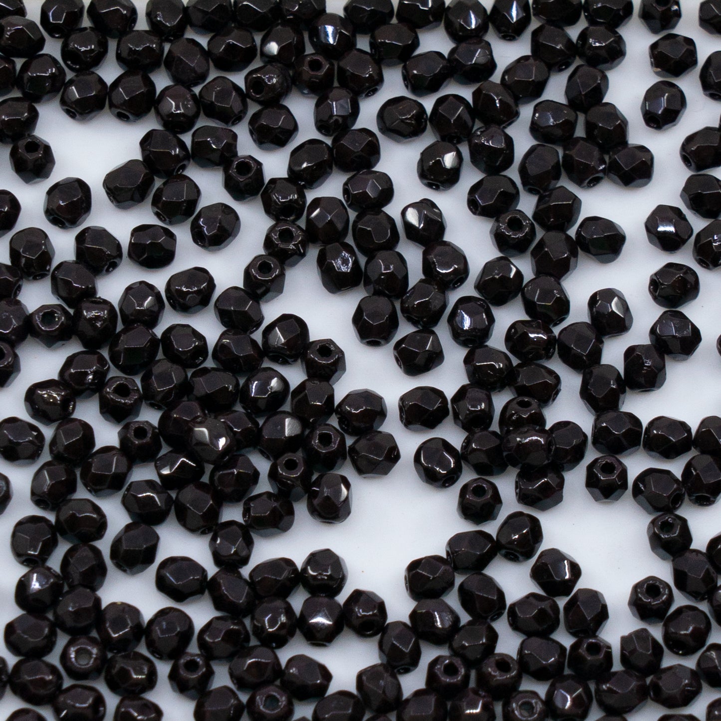 OUTLET 250g/50g Faceted Round Fire Polished Beads, 3 x 3 mm, 13530 13510 (13530-13510), Glass, Czech Republic