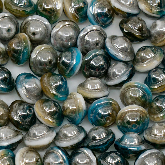 OUTLET 10g Faceted Special Cut Beads, 8 x 10 mm, X3098 Platin (x3098-13702), Glass, Czech Republic