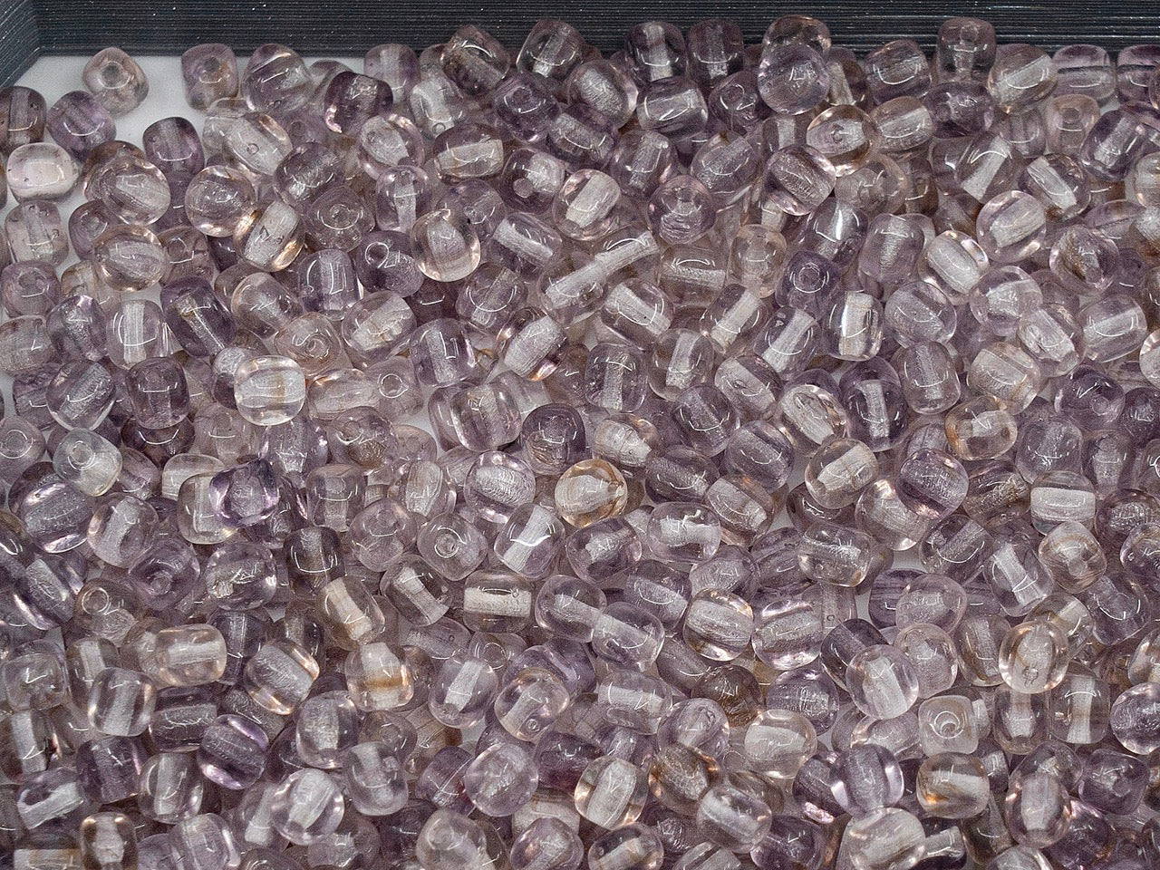 OUTLET 10 grams Rounded Cube Beads, 4 x 4 mm, Purple Crystal (purple-crystal), Glass, Czech Republic