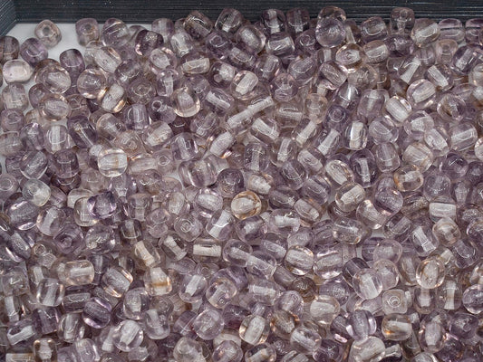 OUTLET 10 grams Rounded Cube Beads, 4 x 4 mm, Purple Crystal (purple-crystal), Glass, Czech Republic