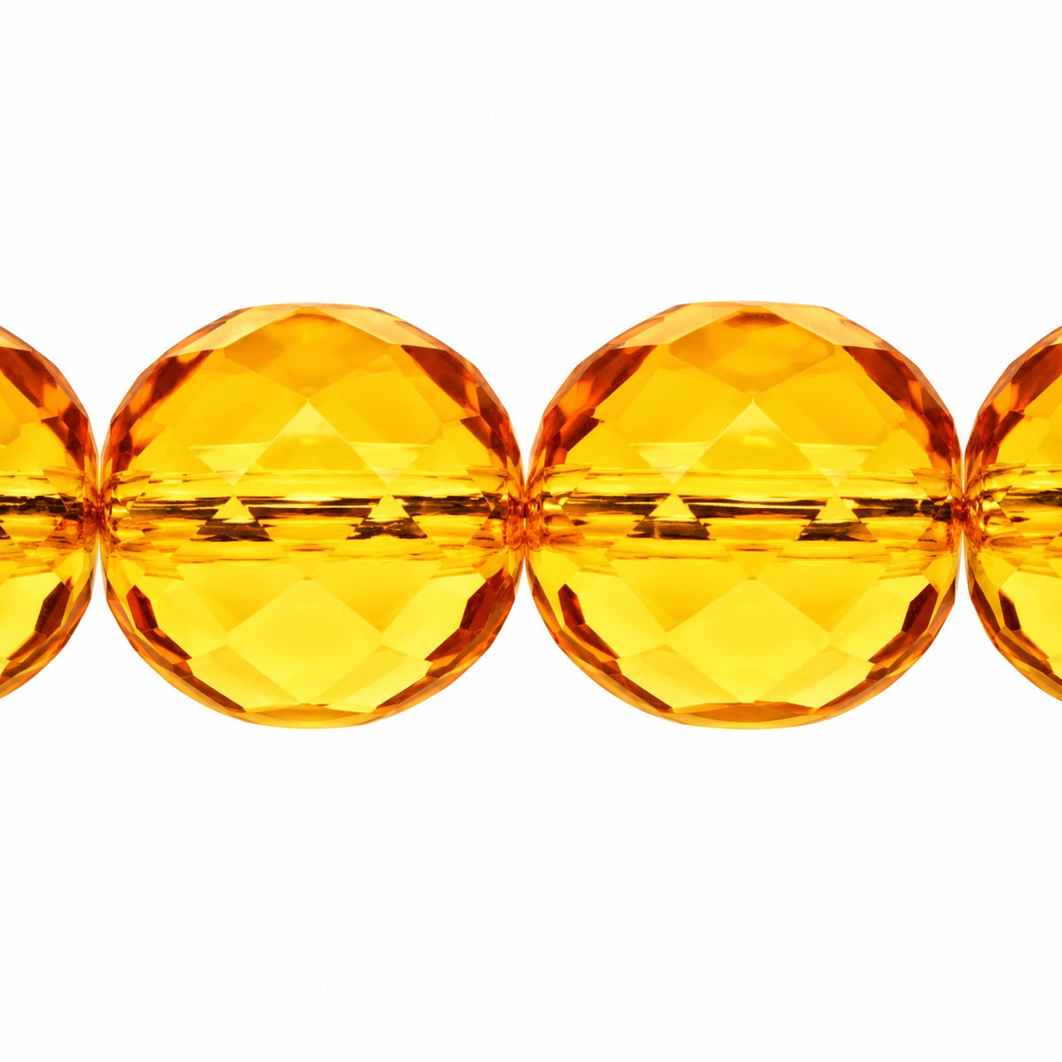 Faceted Round Fire Polished Beads, Transparent Orange (10030), Glass, Czech Republic