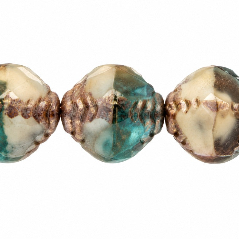 Wasp Special Cut Faceted Fire Polished Beads, X1754 Bronze (x1754-14415), Glass, Czech Republic