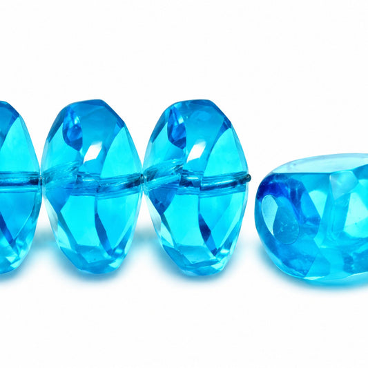 Faceted Special Cut Beads Rivoli, Transparent Aqua (60020), Glass, Czech Republic