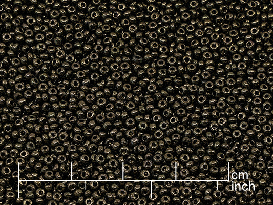 OUTLET Rocailles Seed Beads Preciosa Ornela size 10/0, Black Luster Copper Full Coated Bronz (23980-14435), Glass, Czech Republic