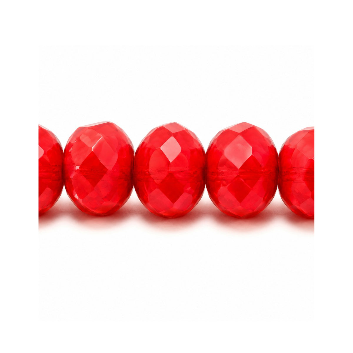 Special Cut Faceted Fire Polished Beads, Opaque Red Matte (93210-84110), Glass, Czech Republic
