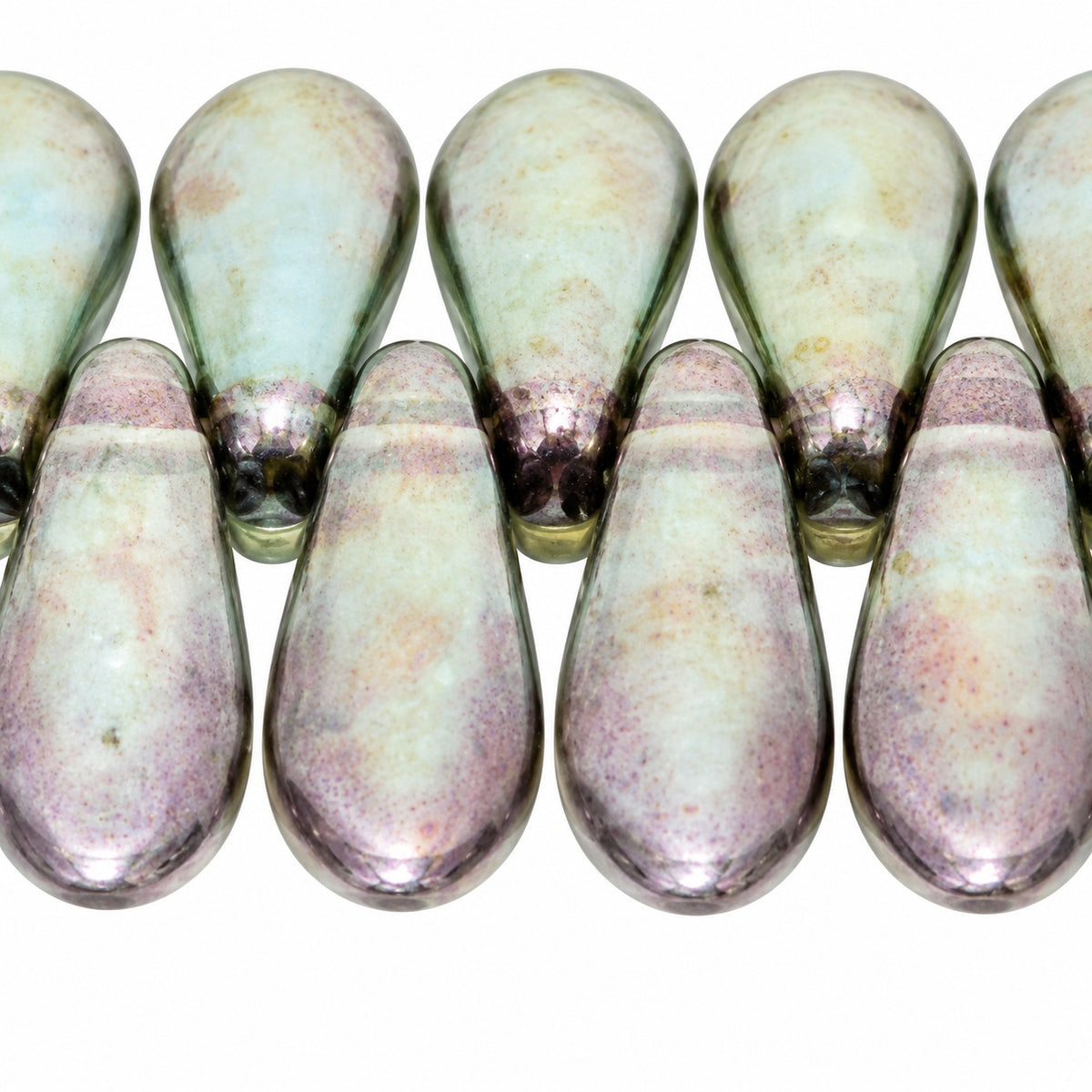 Dagger Beads, Crystal Stain With Luster Blue (00030-65431), Glass, Czech Republic