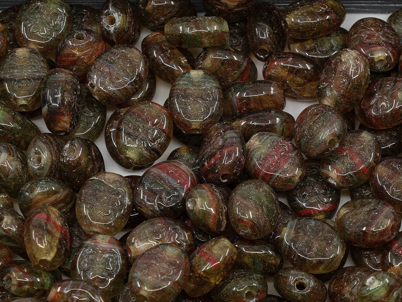 OUTLET Shamrock Oval Beads, 10x8 mm, Glass, Czech Republic