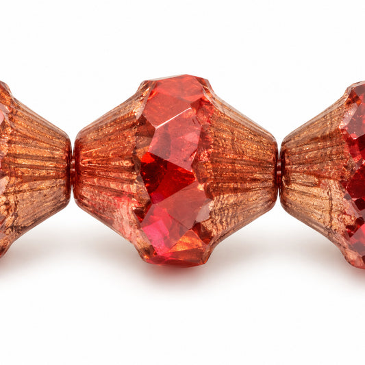 Faceted Special Cut Beads Lanterns, S0070 Terracotta Violet (s0070-15496), Glass, Czech Republic