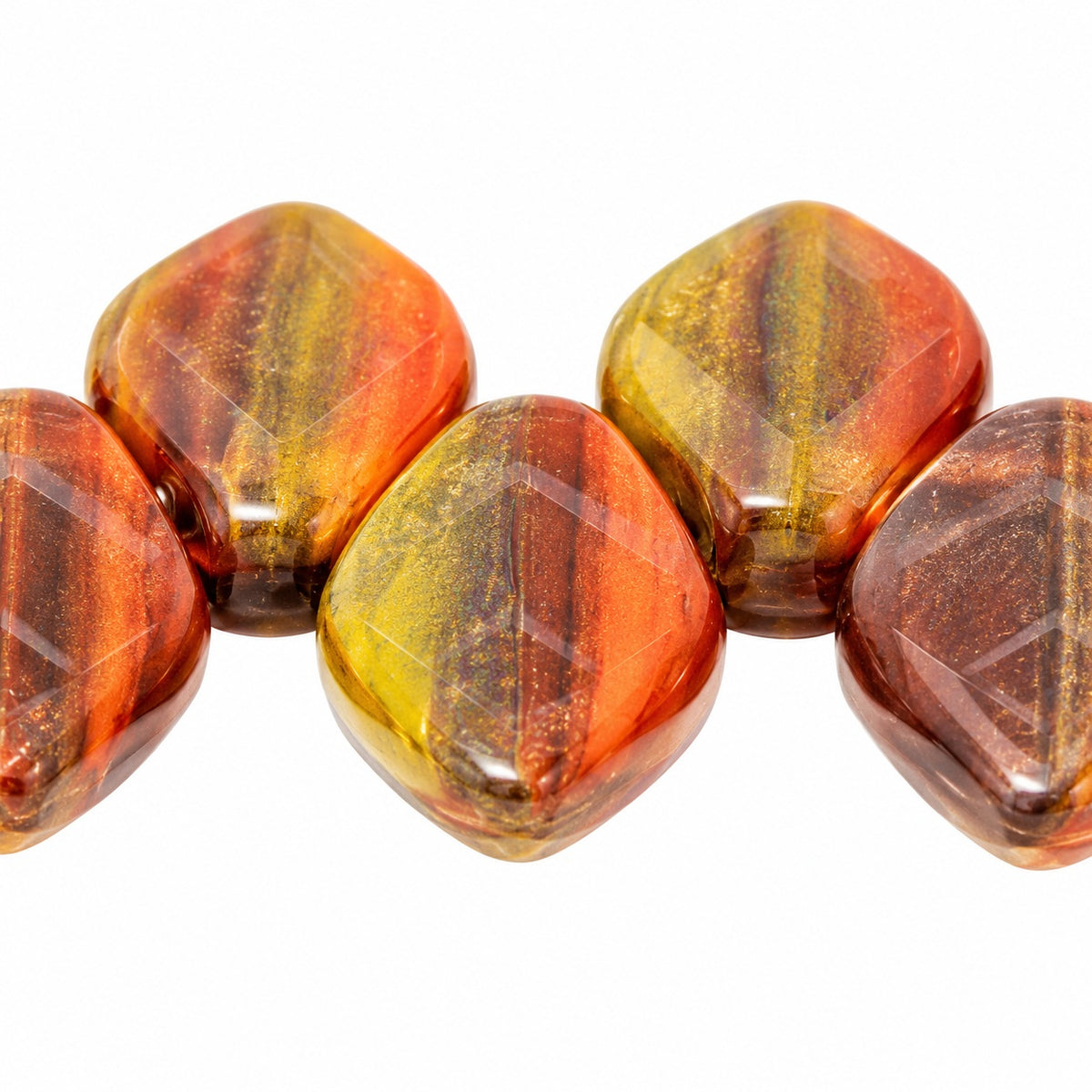 Small Leaf Pressed Beads, X1255 (x1255), Glass, Czech Republic