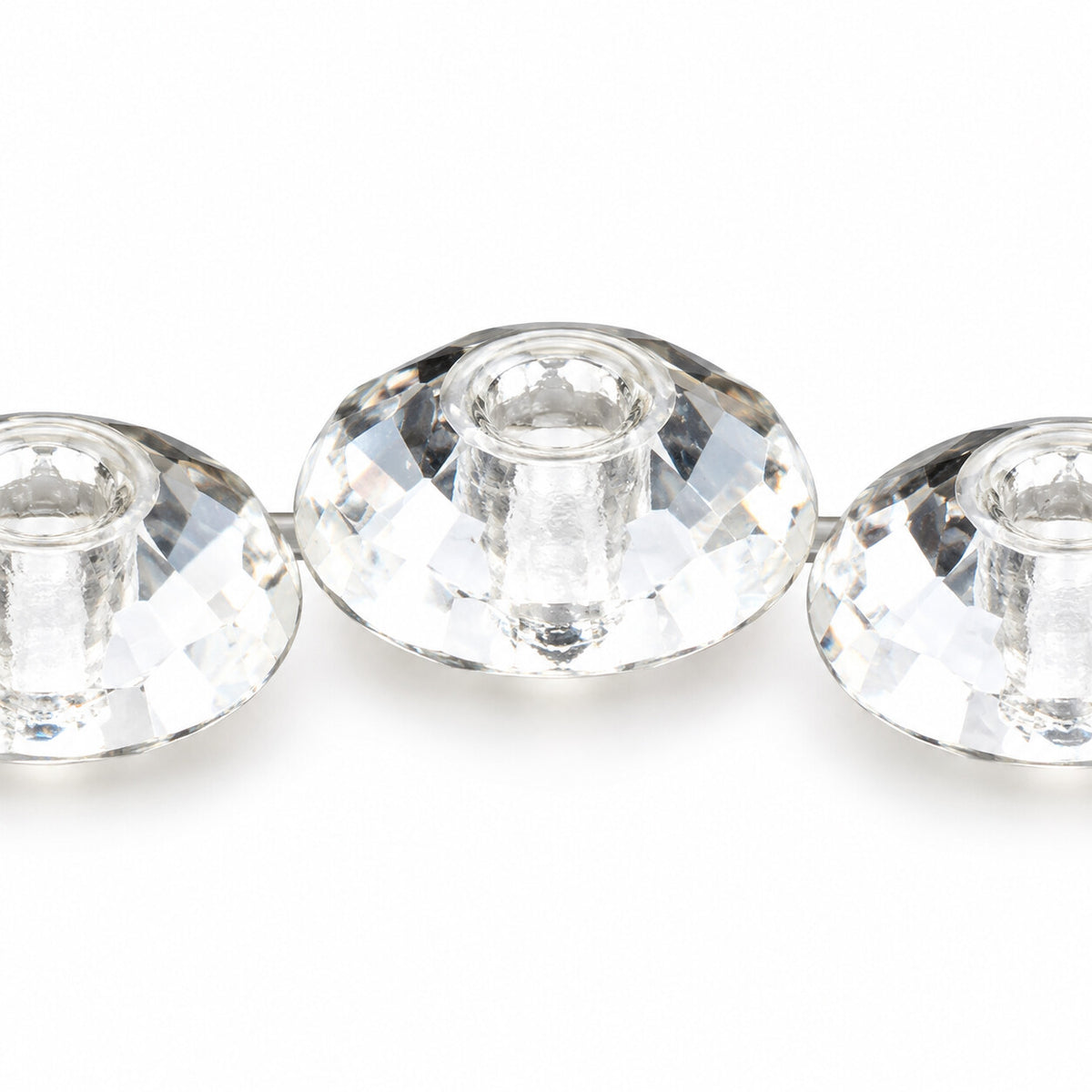 Rivoli Large Hole Faceted Special Cut Beads, Crystal (00030), Glass, Czech Republic