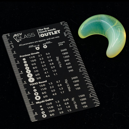 OUTLET 10 grams Moon Crescent Pendant Beads, 40 x 30 mm, Opal Yellow Without Hole (81000-without-hole), Glass, Czech Republic