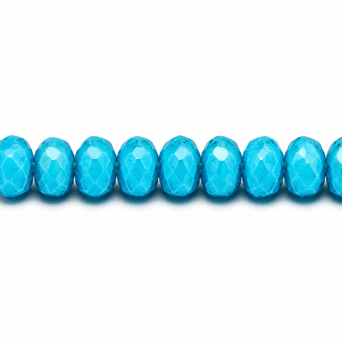 Special Cut Faceted Fire Polished Beads, Turquoise Blue (63030), Glass, Czech Republic