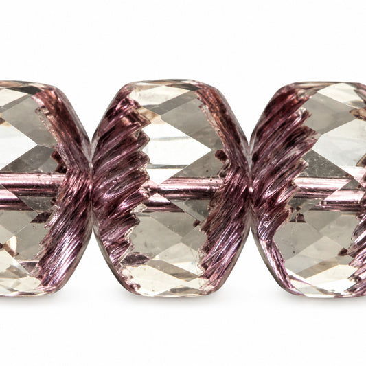 Faceted Special Rondelle Beads Fire Polished, Crystal Bronze (00030-14415), Glass, Czech Republic