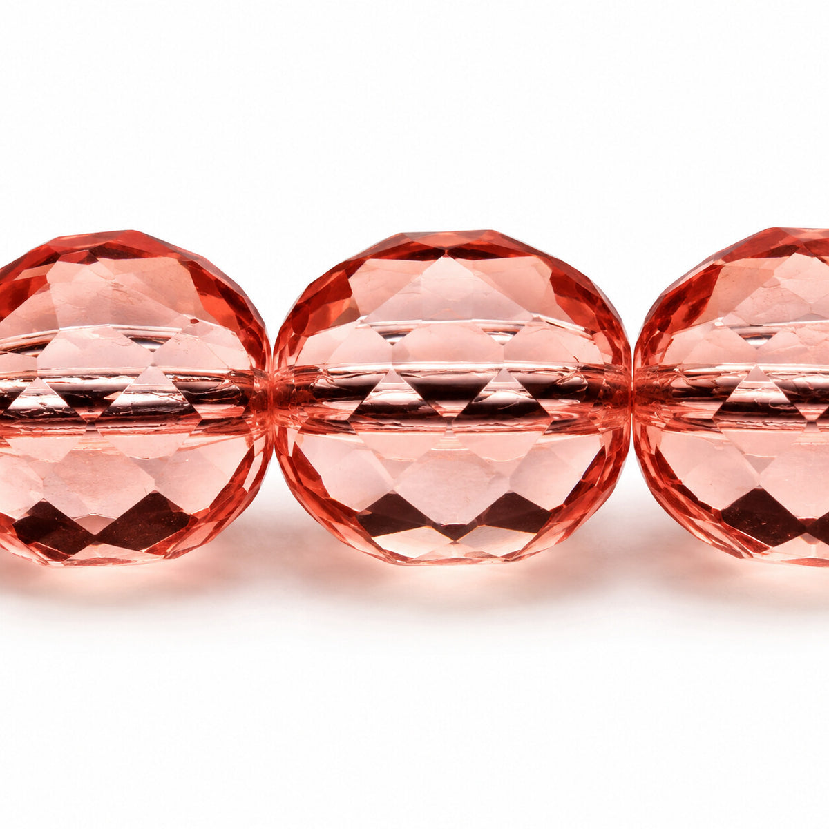 Faceted Special Cut Beads, Transparent Pink (70110), Glass, Czech Republic