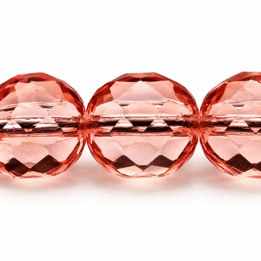 Faceted Special Cut Beads, Transparent Pink (70110), Glass, Czech Republic