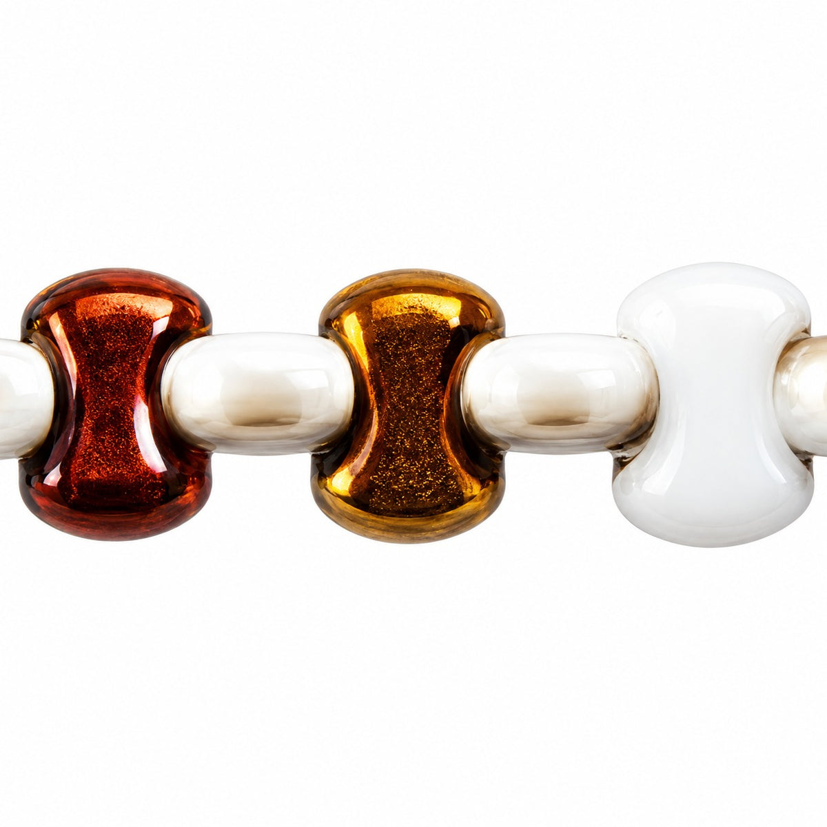 Shaped Pressed Beads, Chalk White Crystal Bronze Capri (03000-22601), Glass, Czech Republic