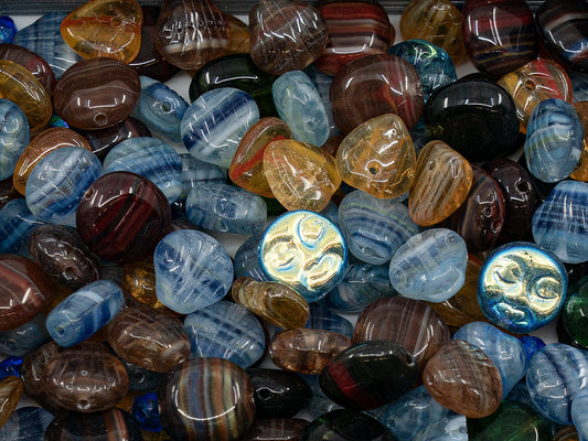 アウトレット チェコボヘミアガラスプレスビーズミックス、mm、ガラス、チェコ共和国