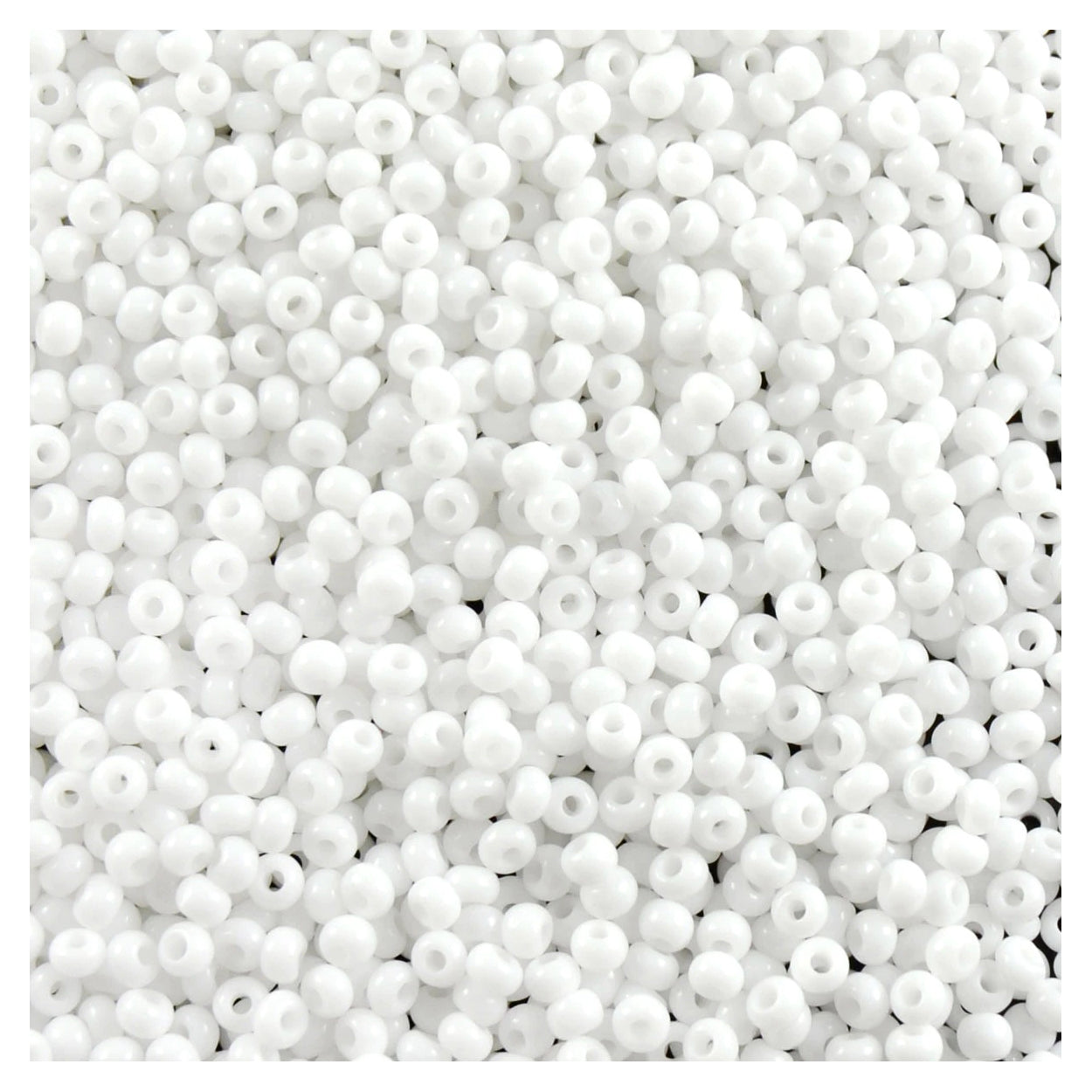 Preciosa Ornela Seed Beads, Natural White Opaque 03050