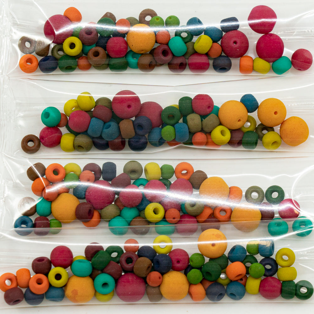 OUTLET 10 grams Round Druck Beads, size mix,  (Mix Neon), Glass, Czech Republic