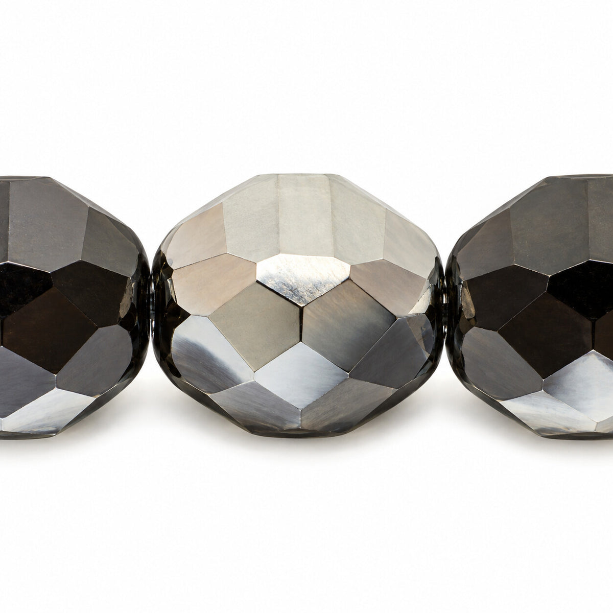 Faceted Special Cut Beads, Black Chrom (23980-27401), Glass, Czech Republic
