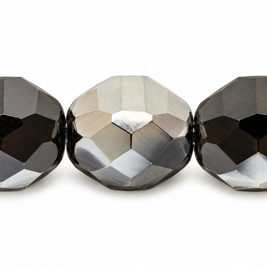 Faceted Special Cut Beads, Black Chrom (23980-27401), Glass, Czech Republic